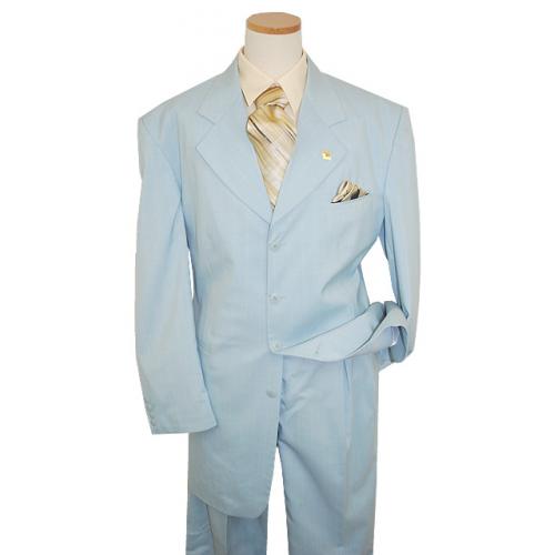 Stacy Adams Sky Blue/Beige Pinstripes Super 100's Suit